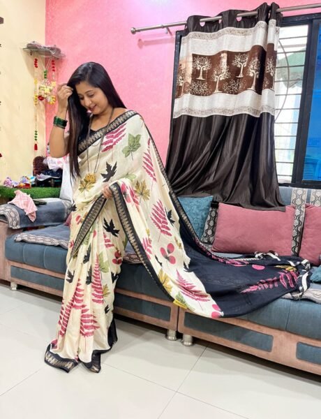 Heavy moss saree 05